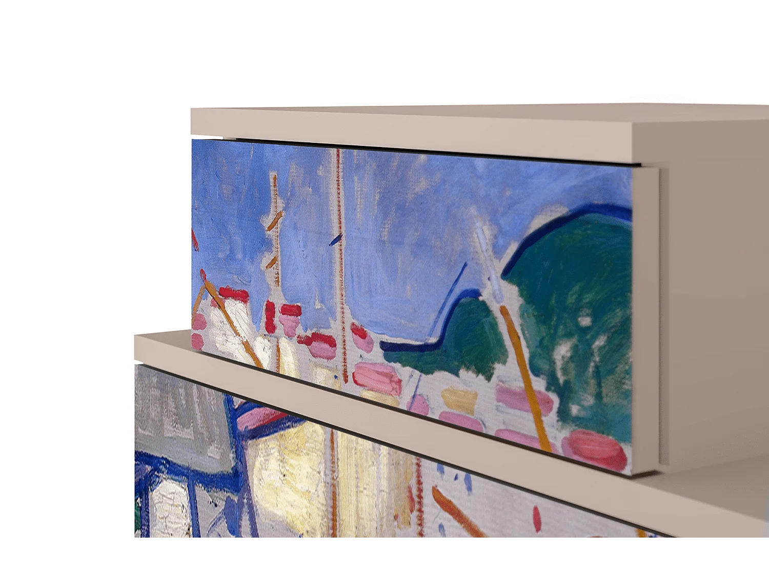 Stolik nocny - 58х58х41 cm - NS1 - The Port of Collioure , Latte