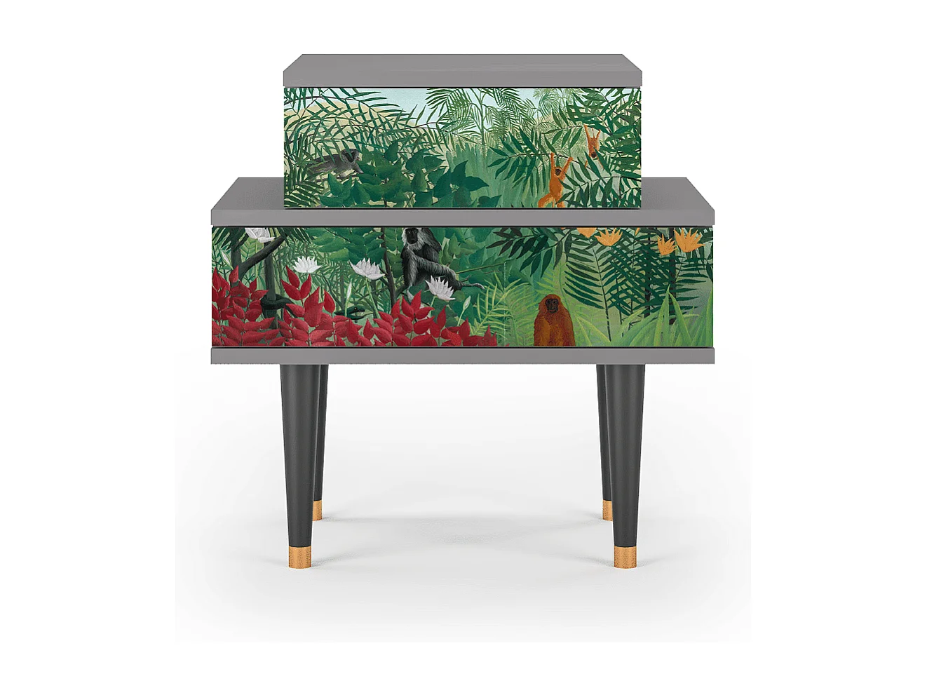 Stolik nocny - 58х58х41 cm - NS1 - Jungles in Paris, Szary