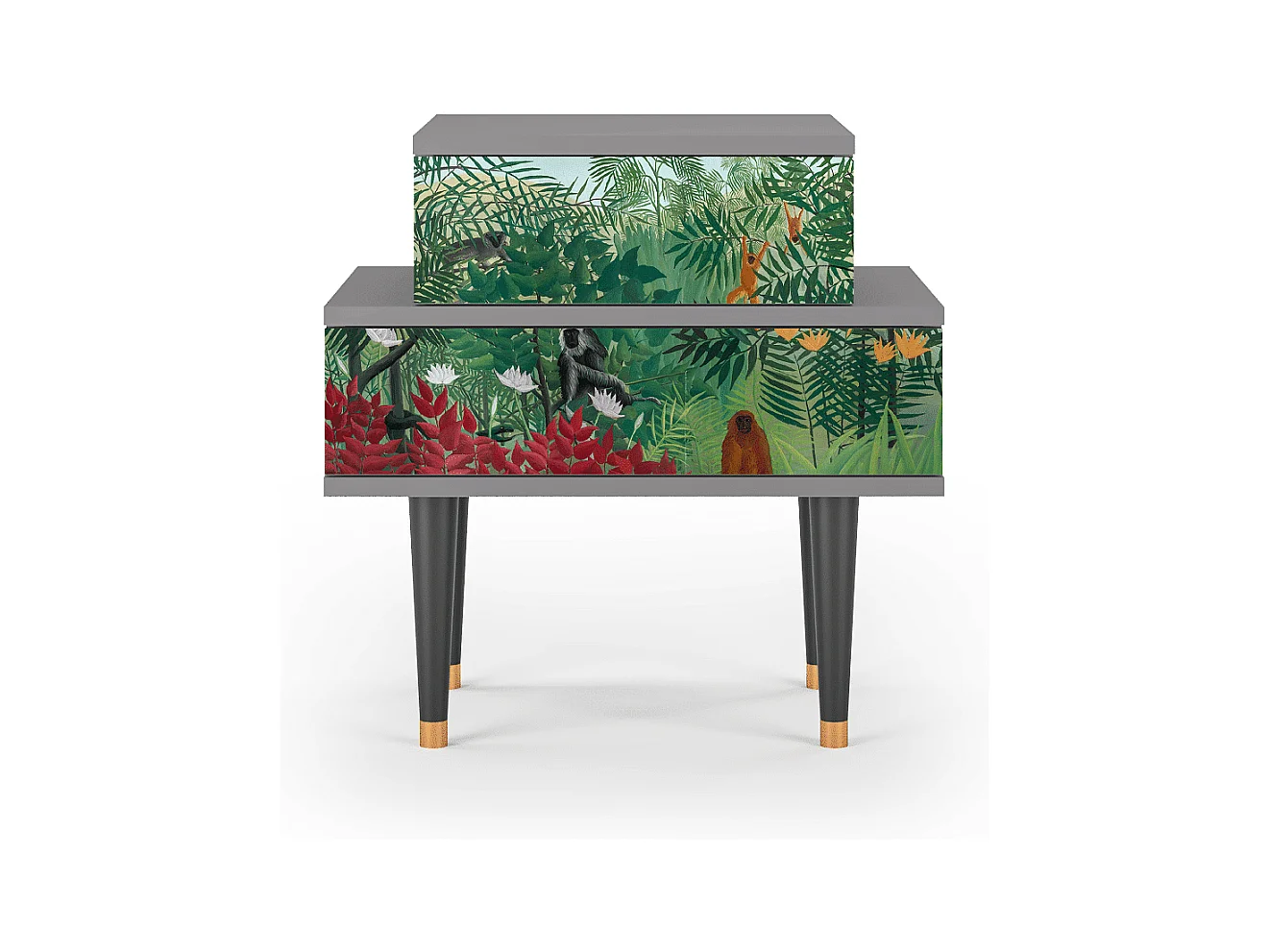 Table de nuit - 58х58х41 cm - NS1 - Jungles in Paris, Gris