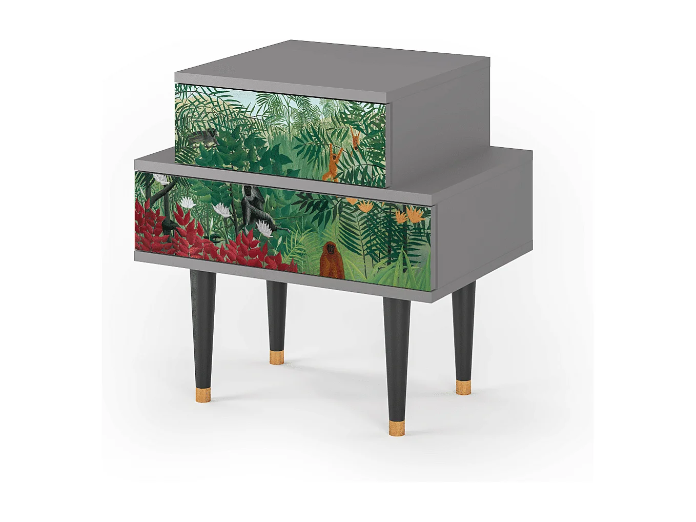 Table de nuit - 58х58х41 cm - NS1 - Jungles in Paris, Gris