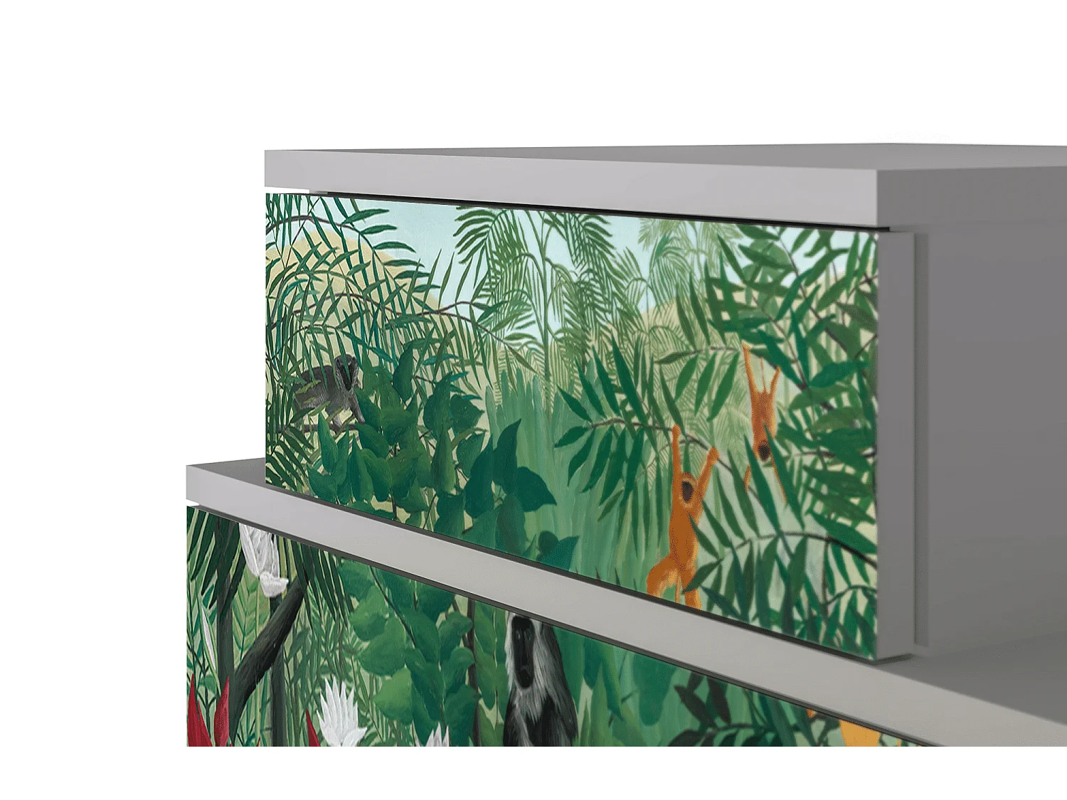 Table de nuit - 58х58х41 cm - NS1 - Jungles in Paris, Gris