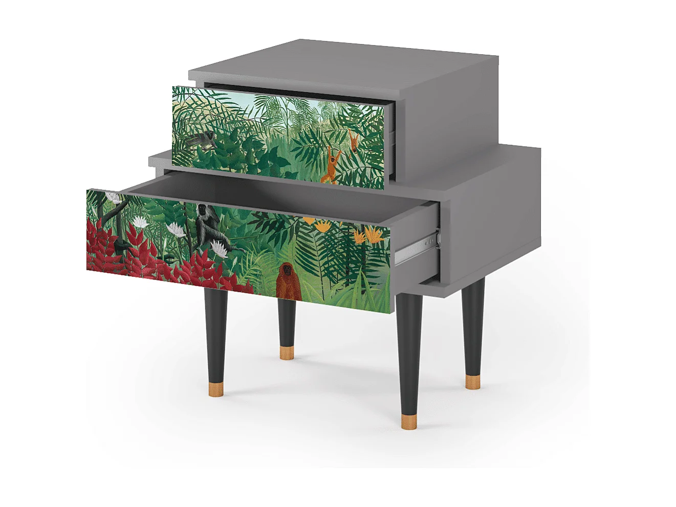 Table de nuit - 58х58х41 cm - NS1 - Jungles in Paris, Gris