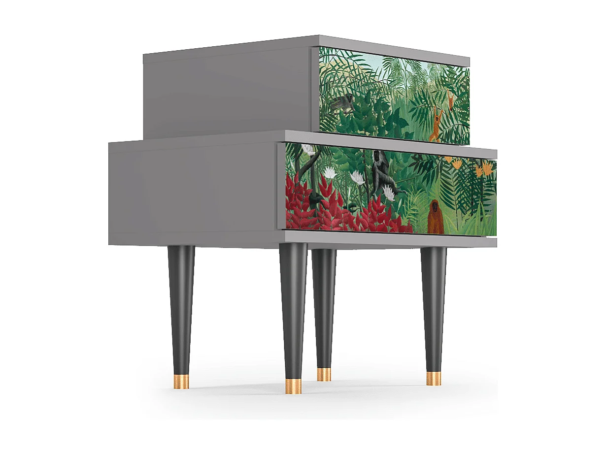 Criado-mudo - 58х58х41 cm - NS1 - Jungles in Paris, Cinza