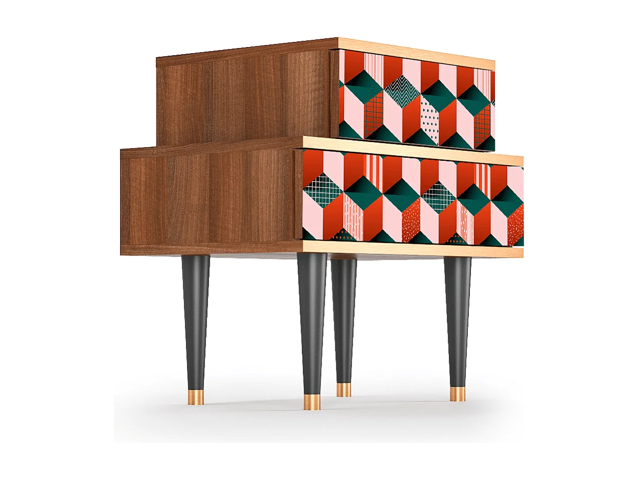 Table de nuit - 58х58х41 cm - NS1 - Pepsi-Cola, Noyer