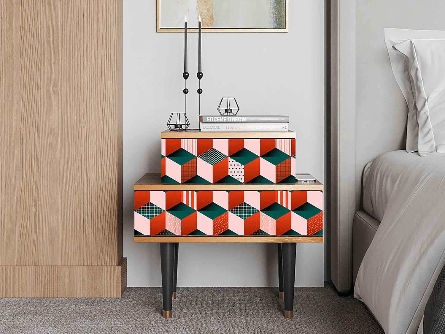 Table de nuit - 58х58х41 cm - NS1 - Pepsi-Cola, Noyer