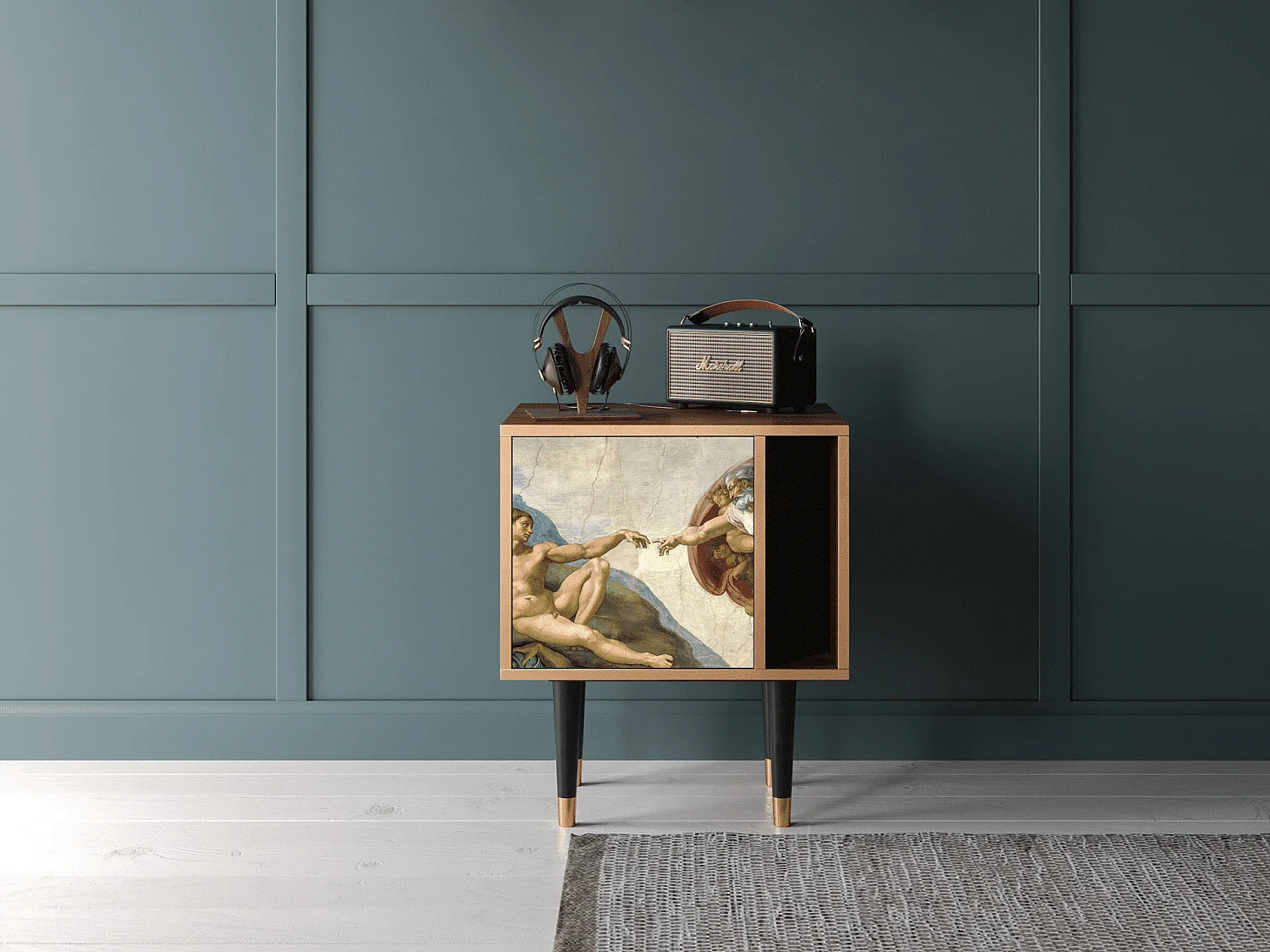 Table de nuit - 57х69х48 cm - S2 - The Creation of Adam, Noyer