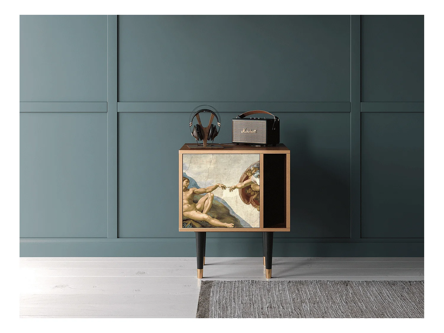 Table de nuit - 57х69х48 cm - S2 - The Creation of Adam, Noyer