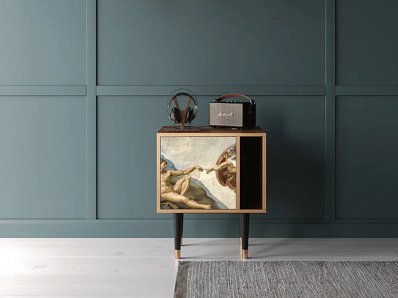 Stolik nocny - 57х69х48 cm - S2 - The Creation of Adam, Orzech