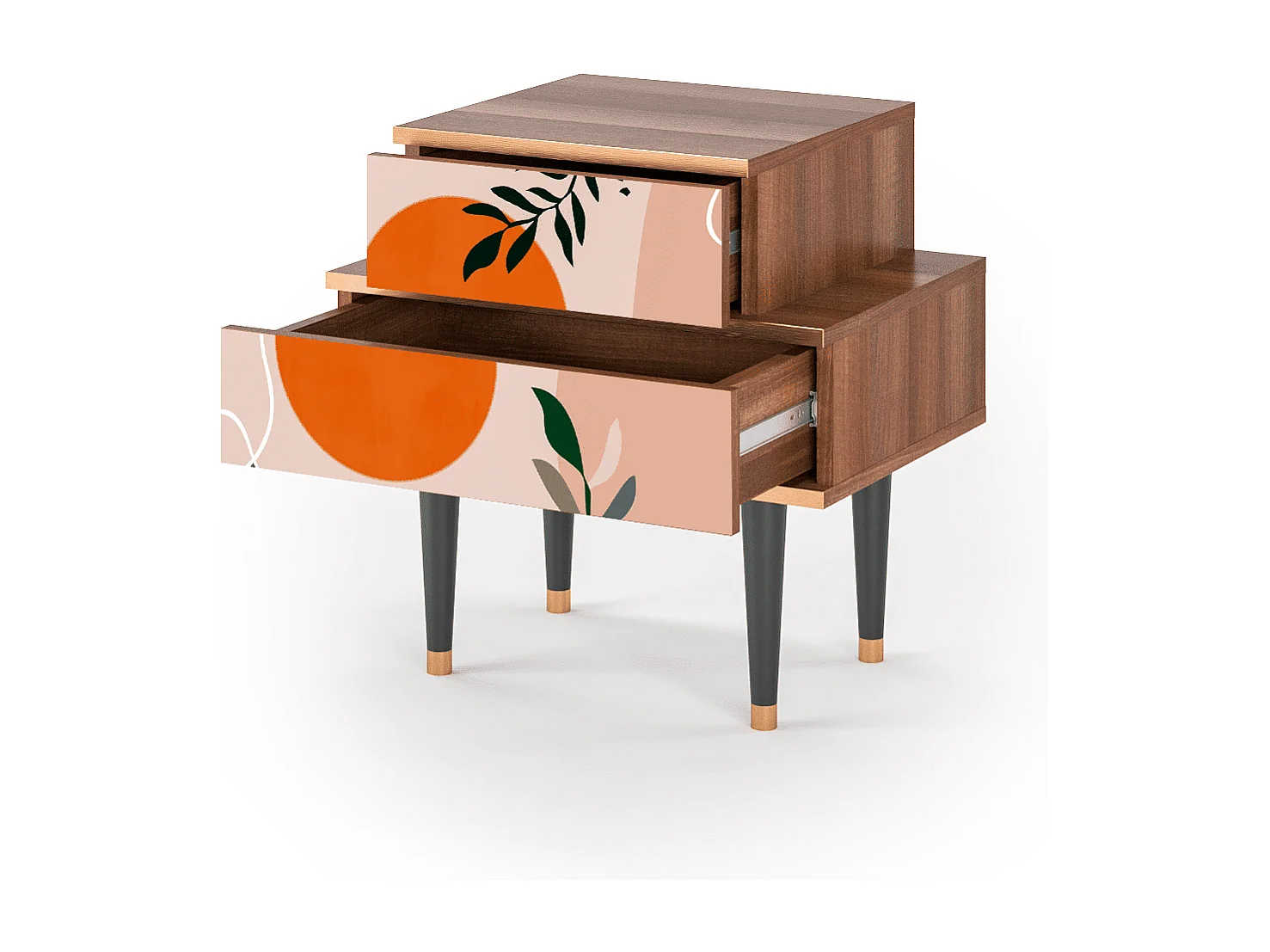 Nachtkastje - 58х58х41 cm - NS1 - Artwork, Walnoot