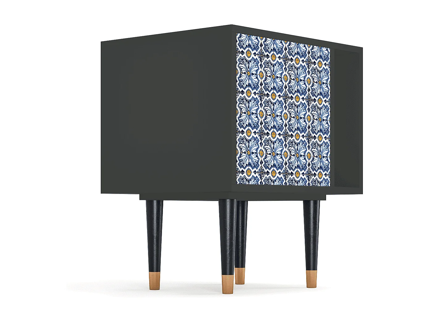 Table de nuit - 57х69х48 cm - S2 - Lovely Cornflowers, Anthracite