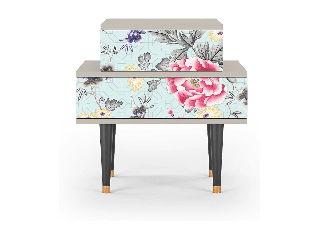 Stolik nocny - 58х58х41 cm - NS1 - Sky Garden, Piaskowy