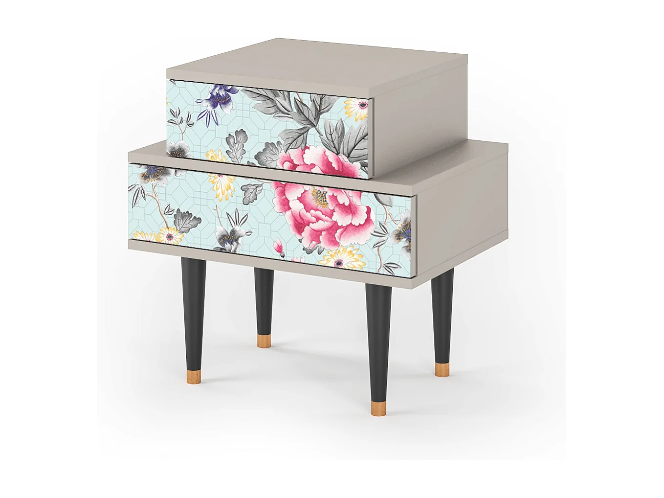 Stolik nocny - 58х58х41 cm - NS1 - Sky Garden, Piaskowy