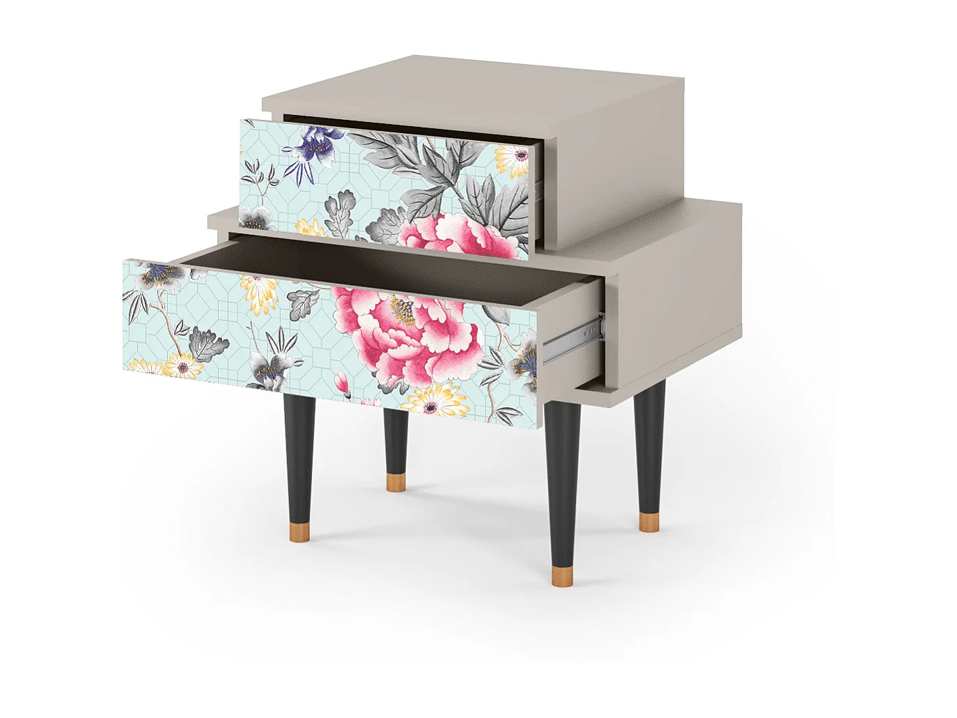 Stolik nocny - 58х58х41 cm - NS1 - Sky Garden, Piaskowy