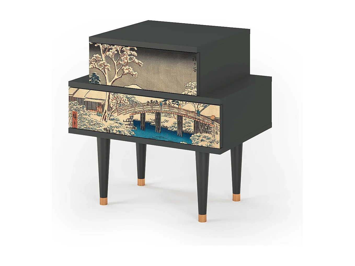 Table de nuit - 58х58х41 cm - NS1 - Katabira River, Anthracite