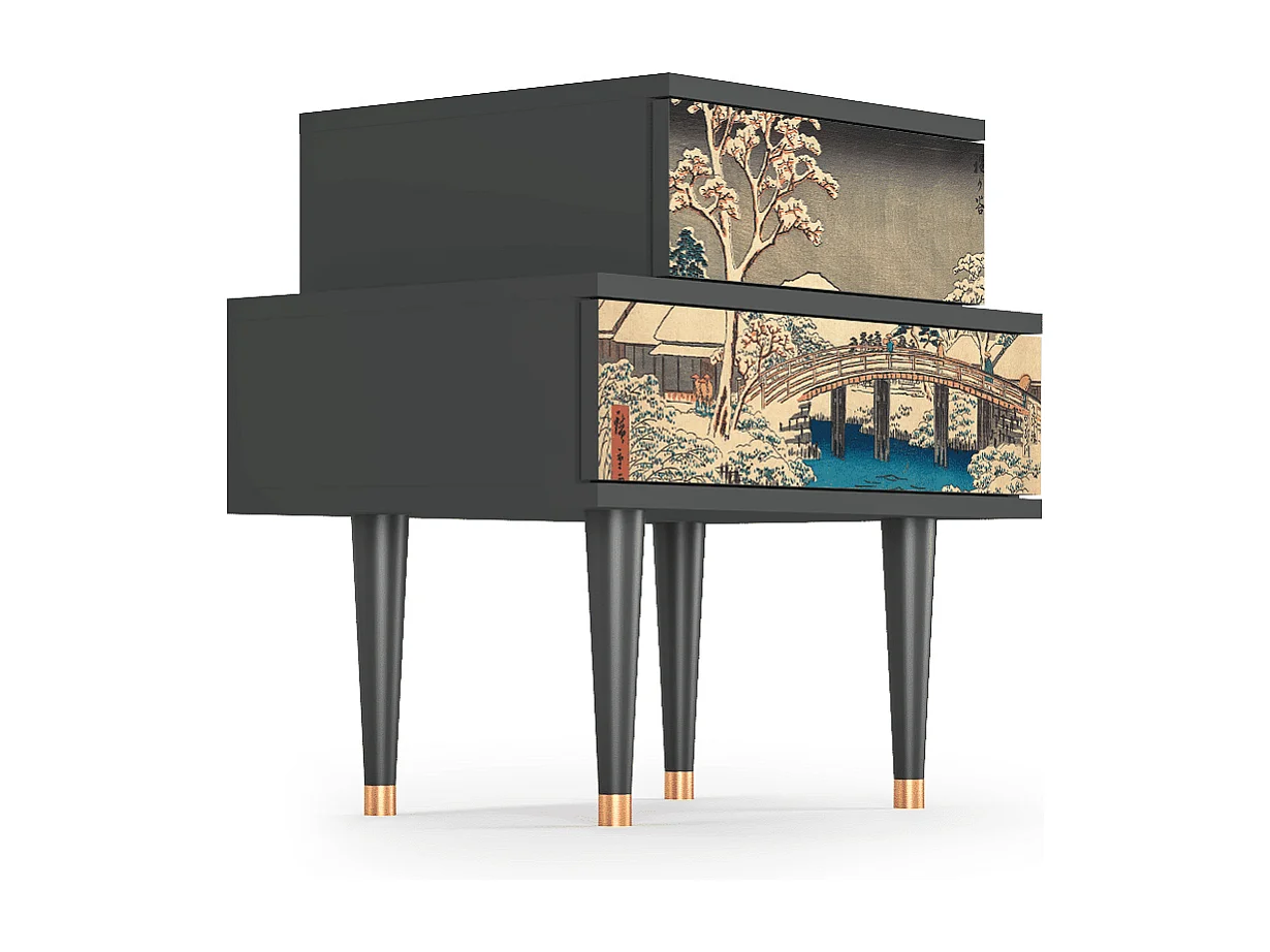 Table de nuit - 58х58х41 cm - NS1 - Katabira River, Anthracite