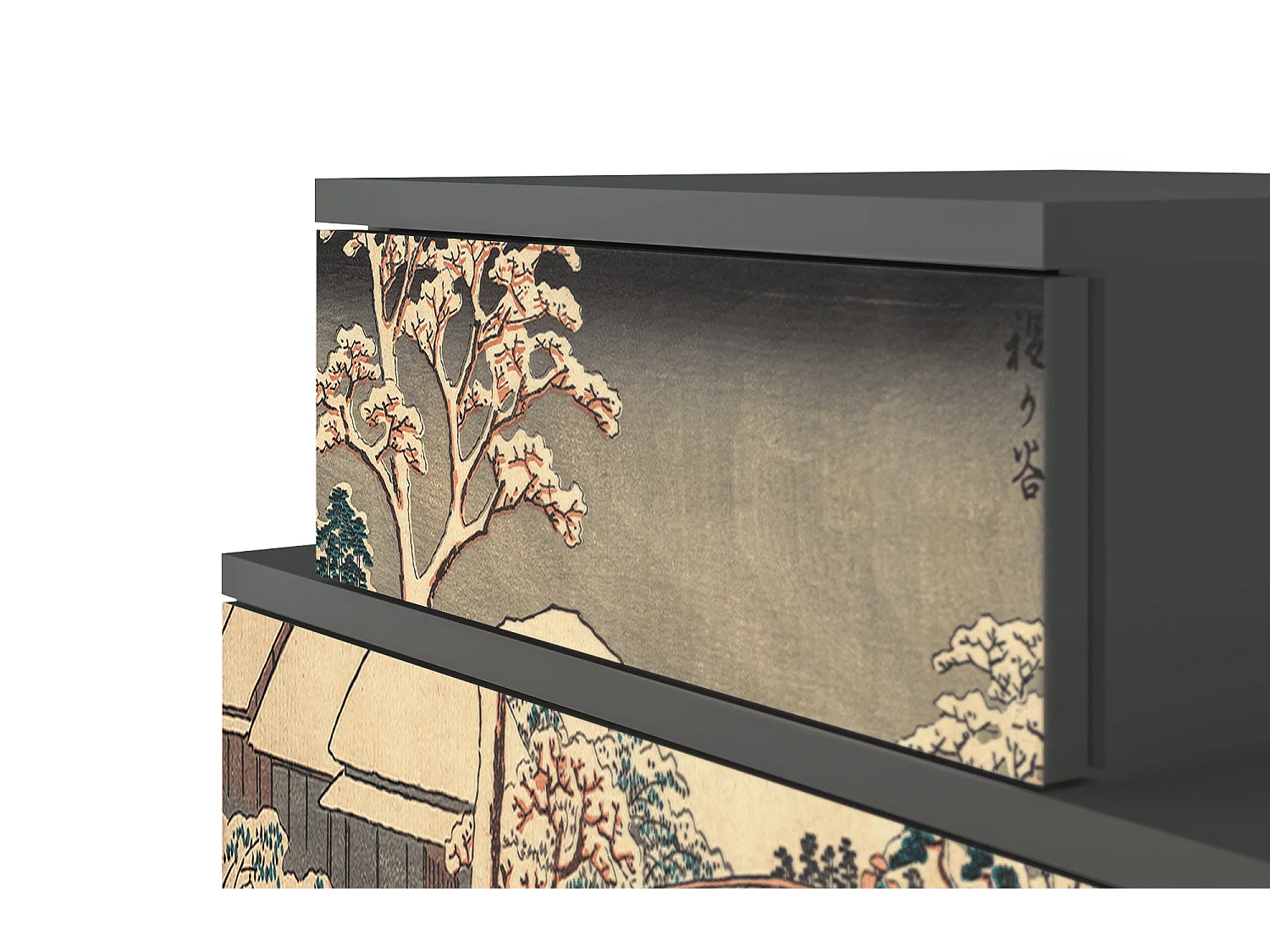 Table de nuit - 58х58х41 cm - NS1 - Katabira River, Anthracite