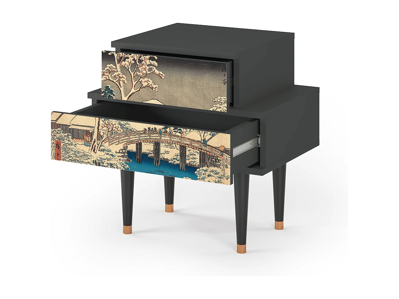 Table de nuit - 58х58х41 cm - NS1 - Katabira River, Anthracite