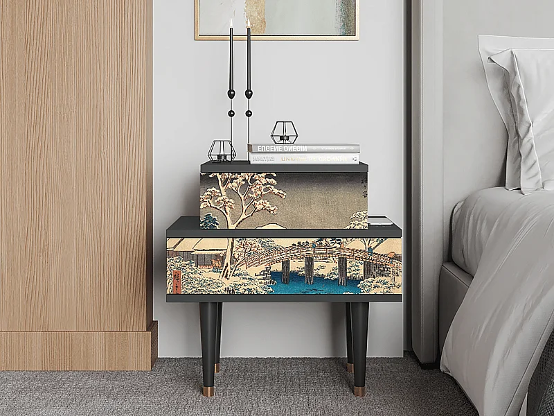 Comodino - 58х58х41 cm - NS1 - Katabira River, Antracite