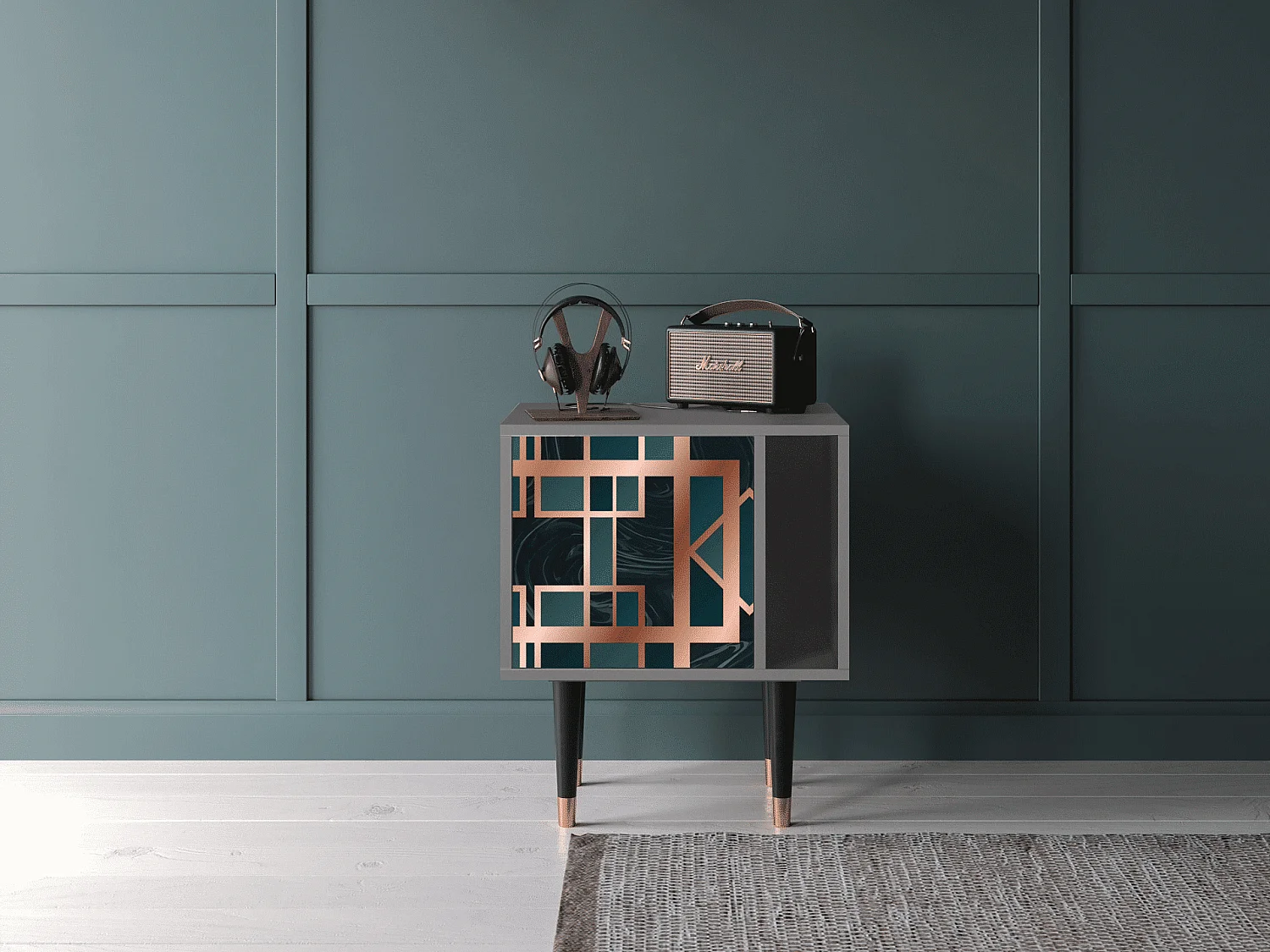 Table de nuit - 57х69х48 cm - S2 - Emerald Metro, Gris