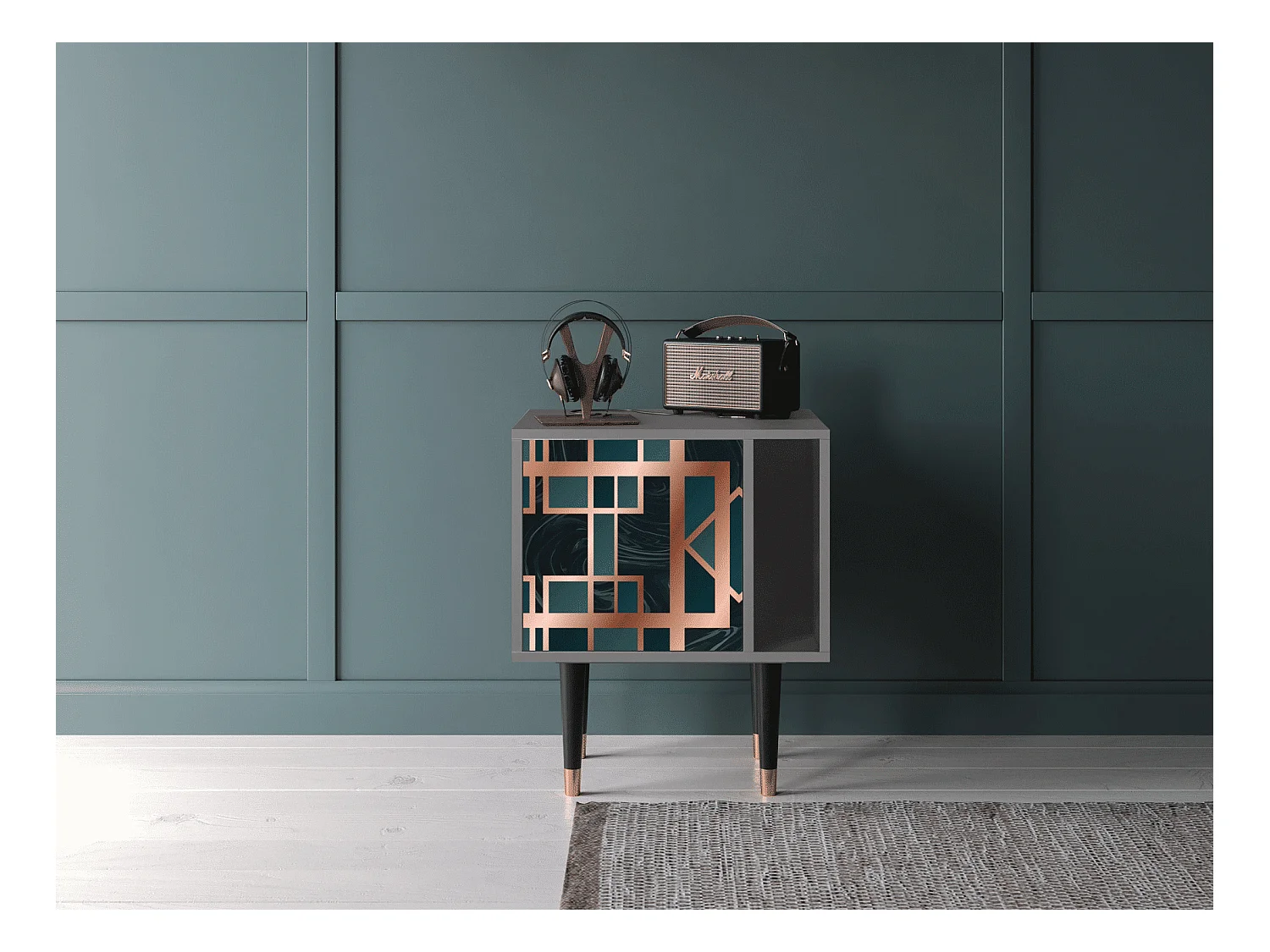 Table de nuit - 57х69х48 cm - S2 - Emerald Metro, Gris