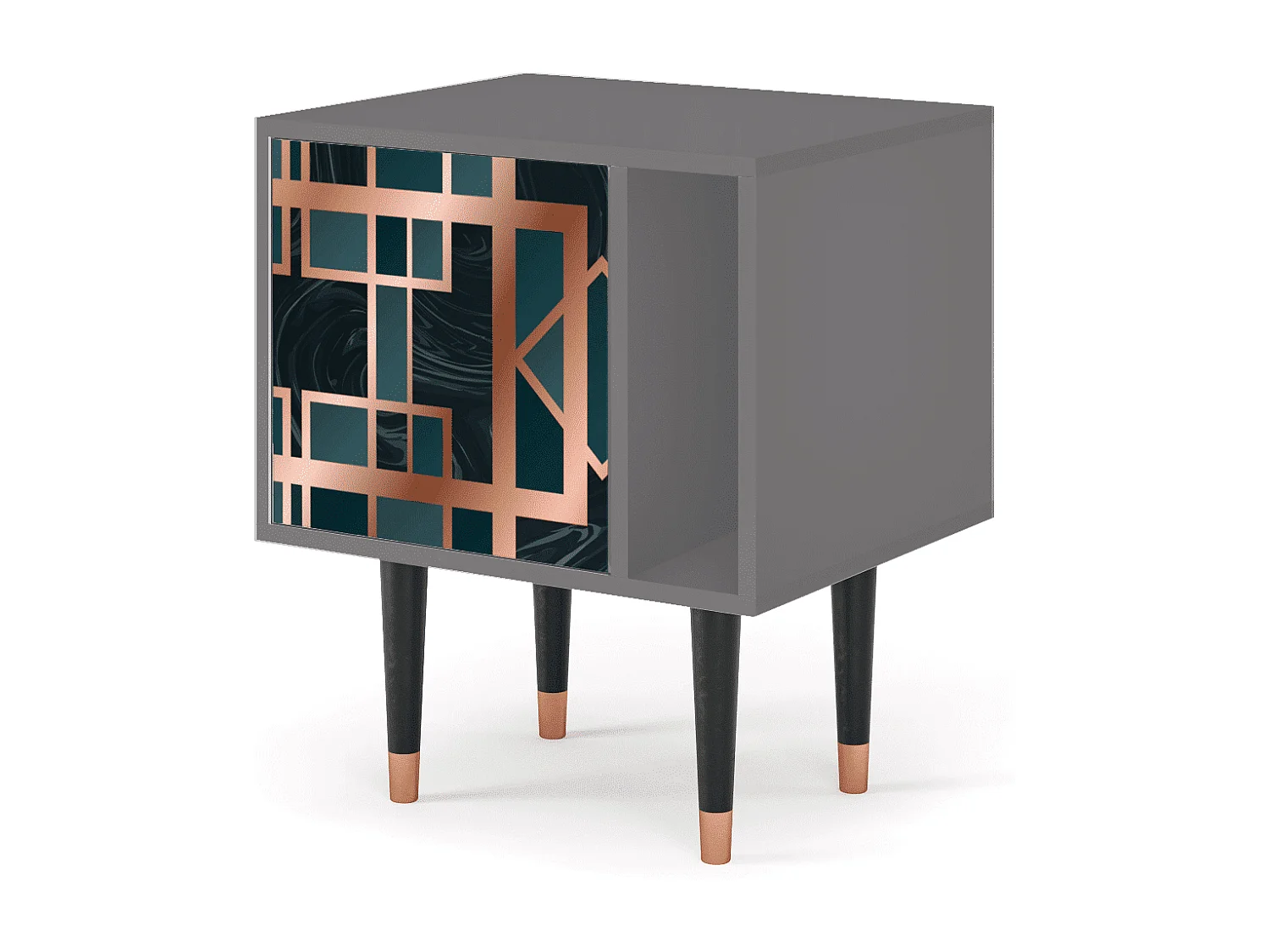 Nachtkastje - 57х69х48 cm - S2 - Emerald Metro, Grijs