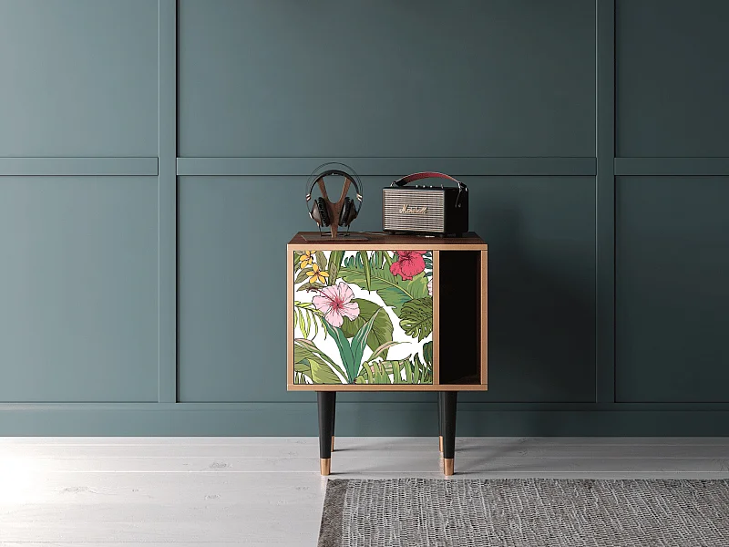 Mesita de noche - 57х69х48 cm - S2 - Verdant Tropics, Nogal