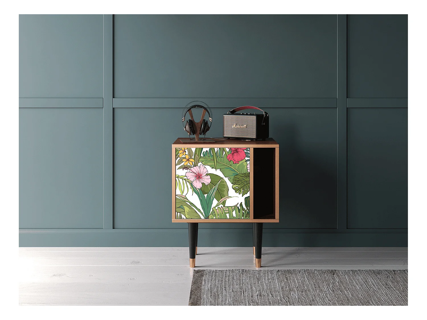 Comodino - 57х69х48 cm - S2 - Verdant Tropics, Noce