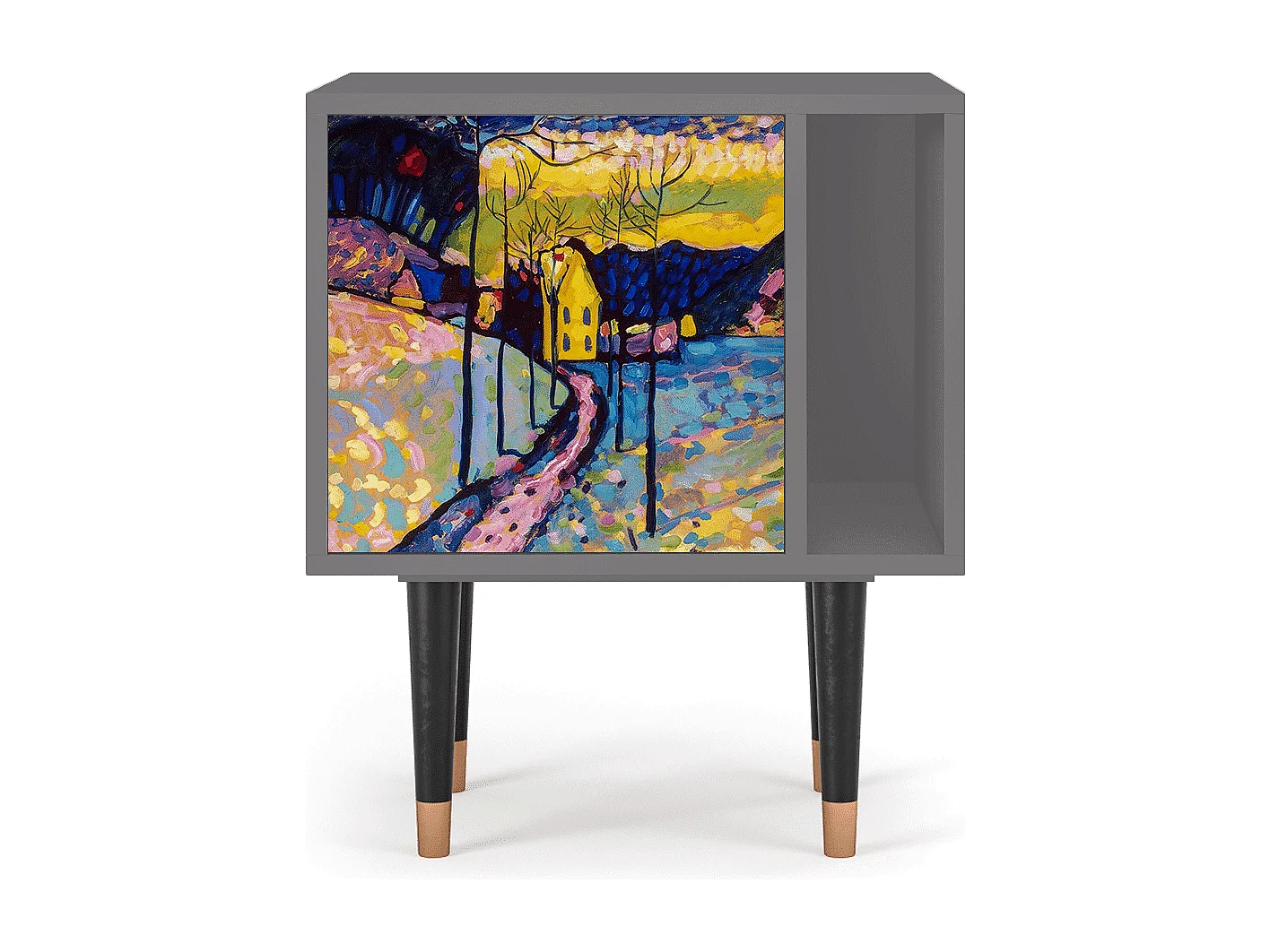 Table de nuit - 57х69х48 cm - S2 - Winter Landscape, Gris