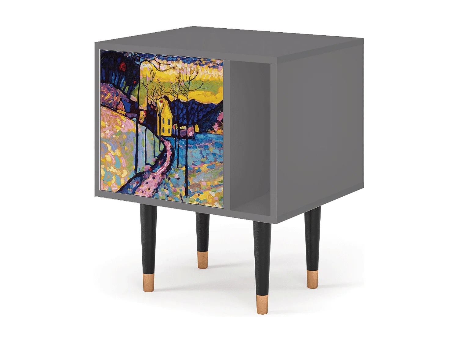 Table de nuit - 57х69х48 cm - S2 - Winter Landscape, Gris