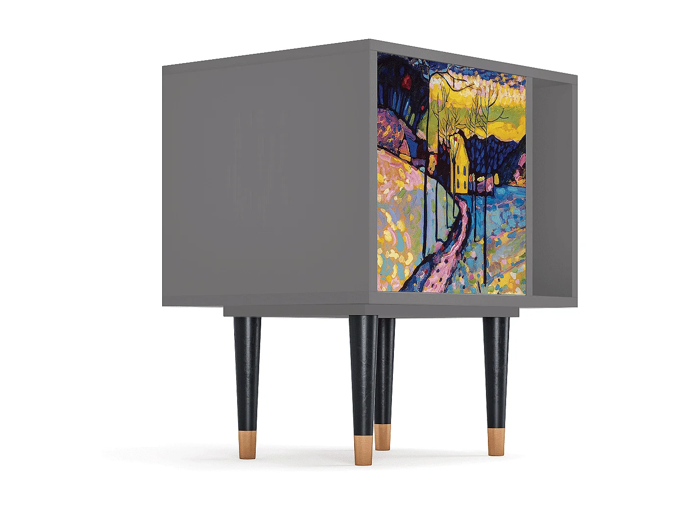 Table de nuit - 57х69х48 cm - S2 - Winter Landscape, Gris