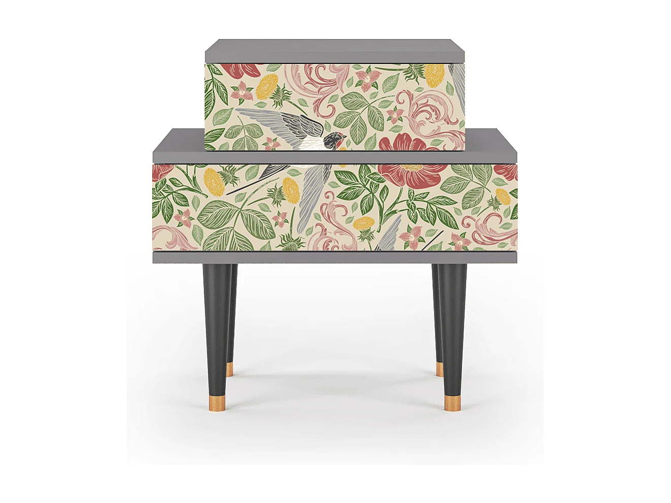 Table de nuit - 58х58х41 cm - NS1 - Spring Swallow, Gris