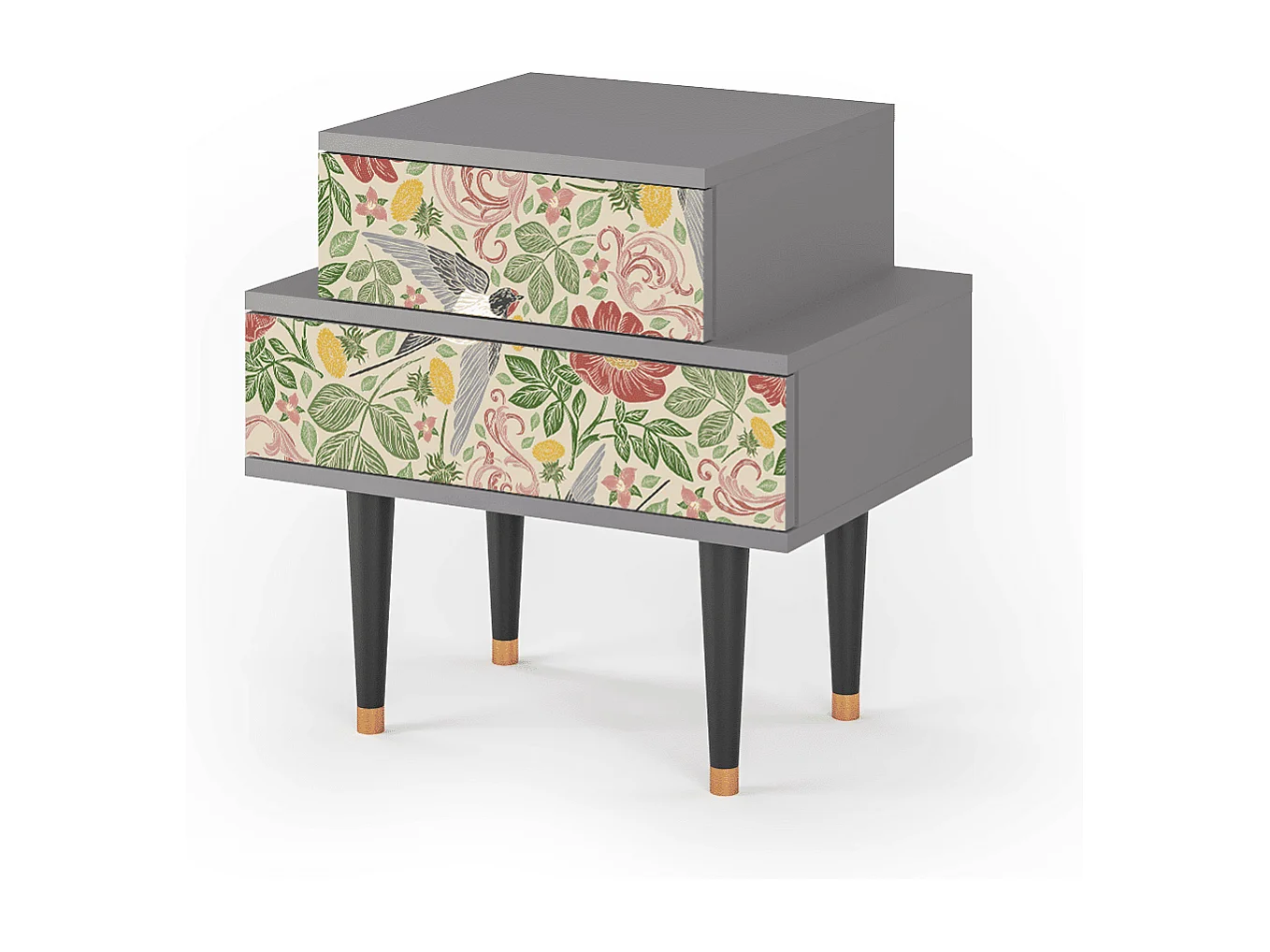 Table de nuit - 58х58х41 cm - NS1 - Spring Swallow, Gris