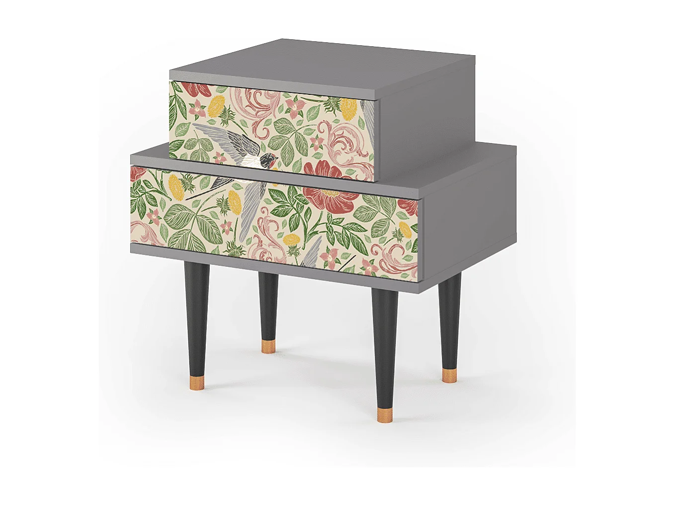 Criado-mudo - 58х58х41 cm - NS1 - Spring Swallow, Cinza