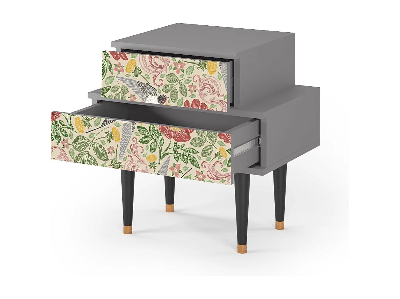 Criado-mudo - 58х58х41 cm - NS1 - Spring Swallow, Cinza