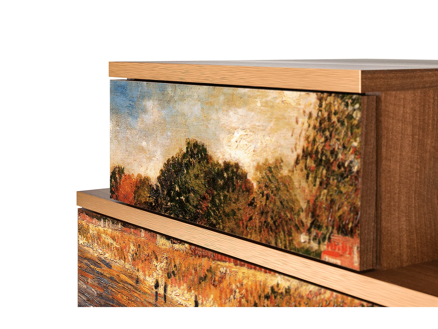 Table de nuit - 58х58х41 cm - NS1 - The Banks, Noyer