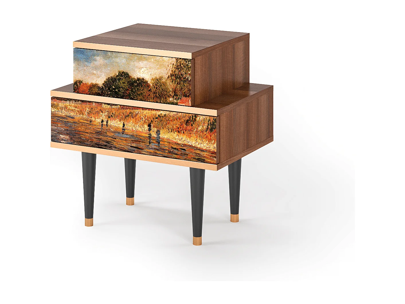 Table de nuit - 58х58х41 cm - NS1 - The Banks, Noyer