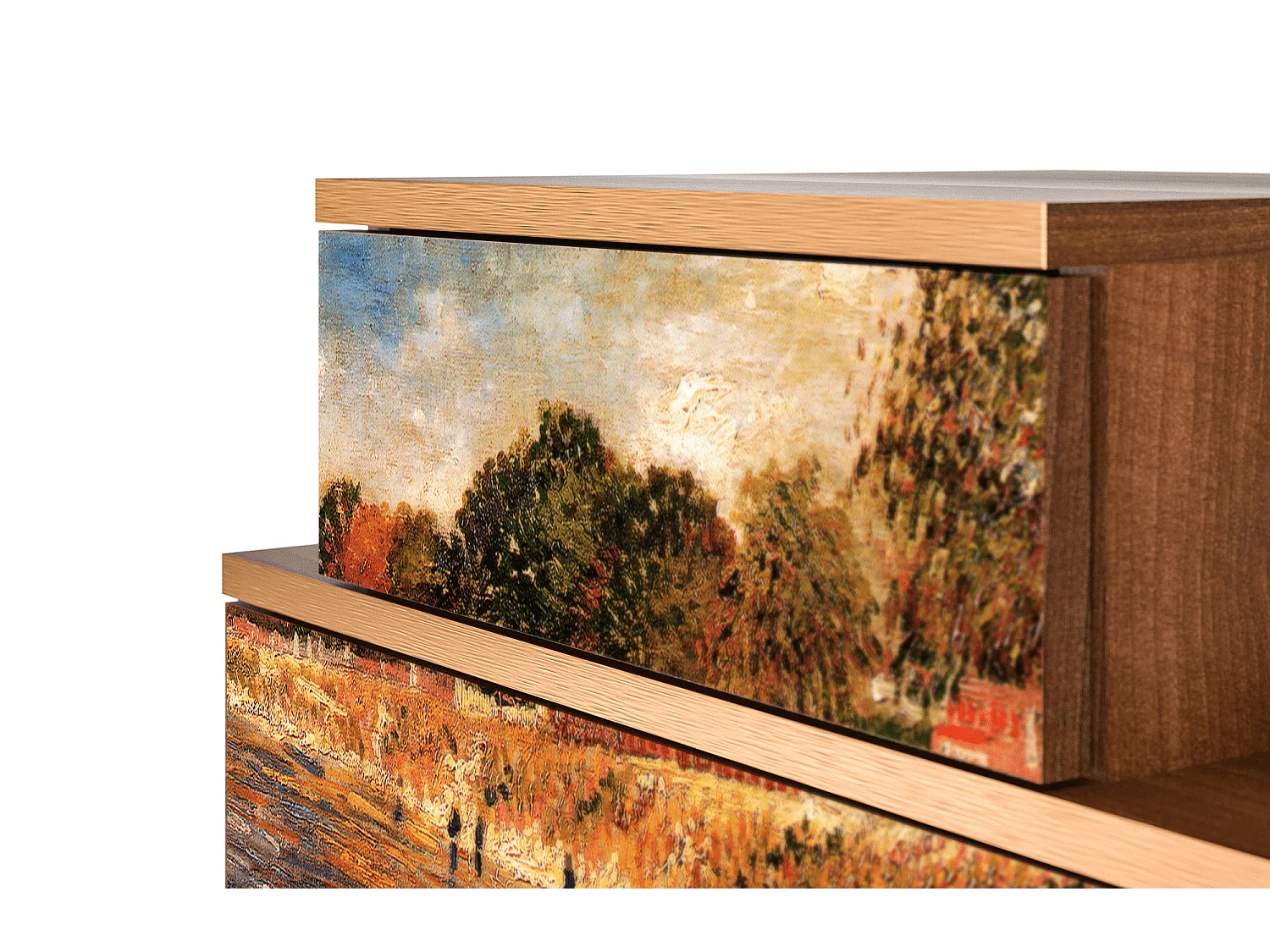 Table de nuit - 58х58х41 cm - NS1 - The Banks, Noyer