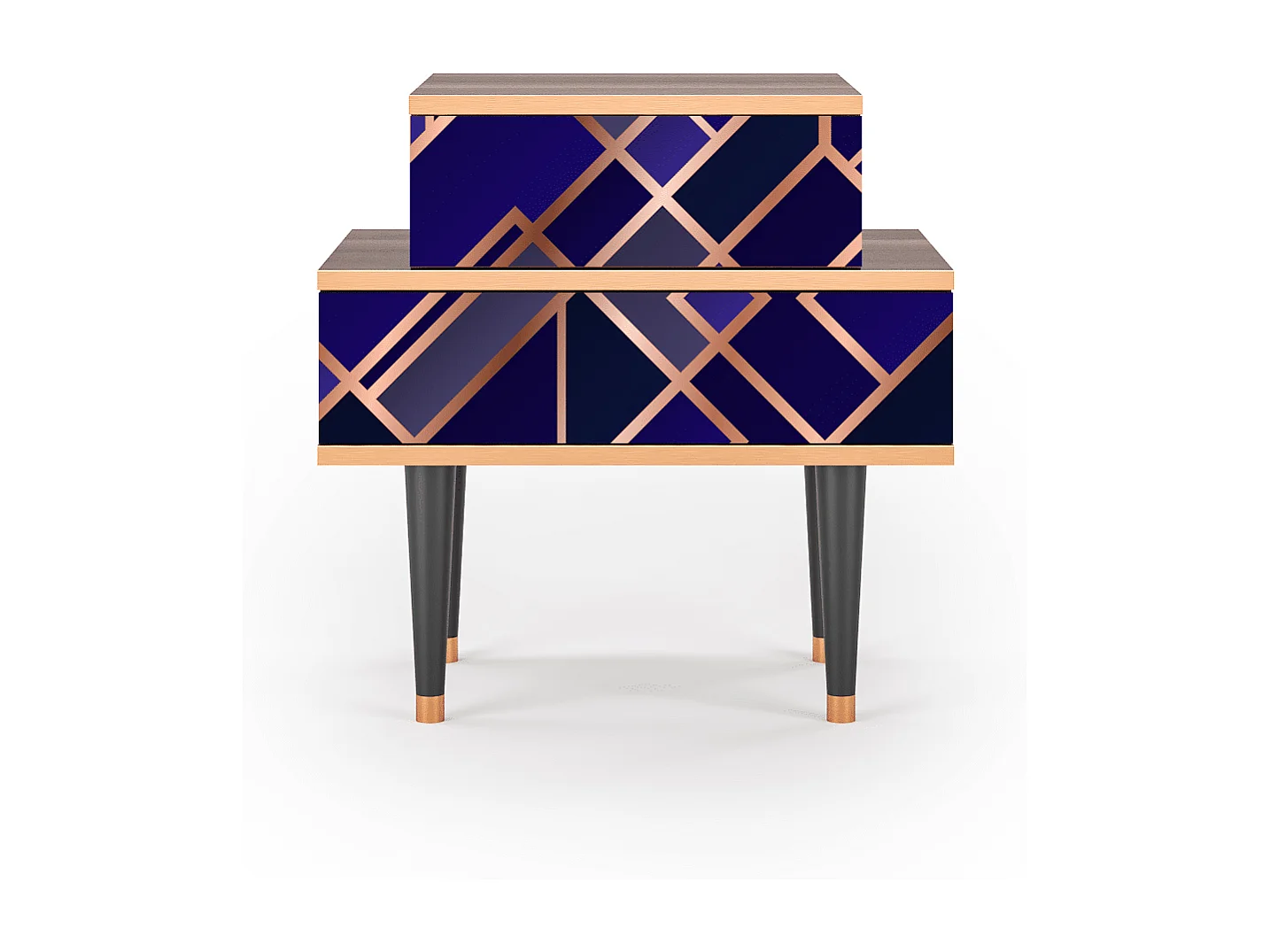 Table de nuit - 58х58х41 cm - NS1 - Aquamarine Getsby, Noyer