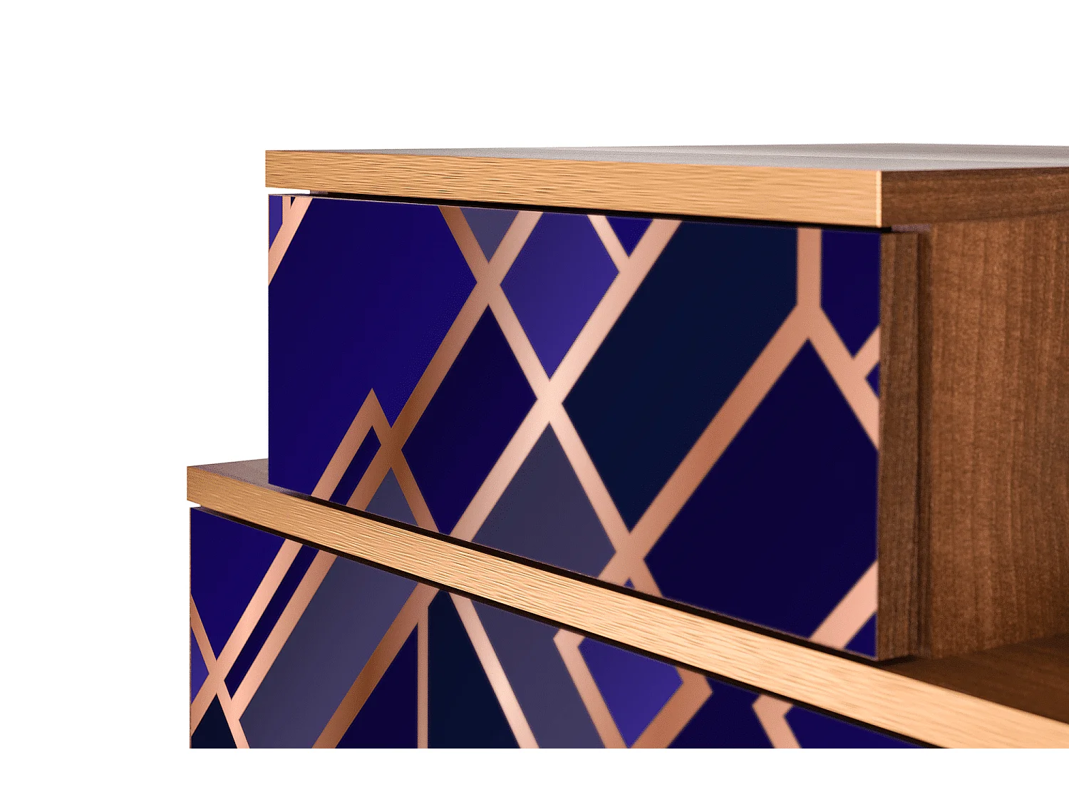 Table de nuit - 58х58х41 cm - NS1 - Aquamarine Getsby, Noyer