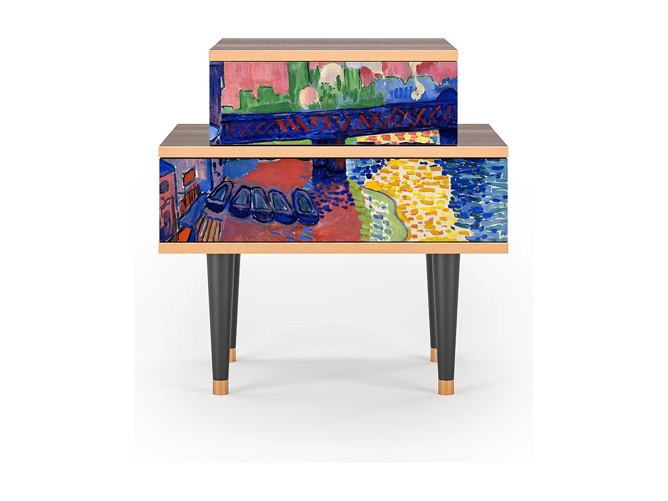 Comodino - 58х58х41 cm - NS1 - Charing Cross Bridge, Noce