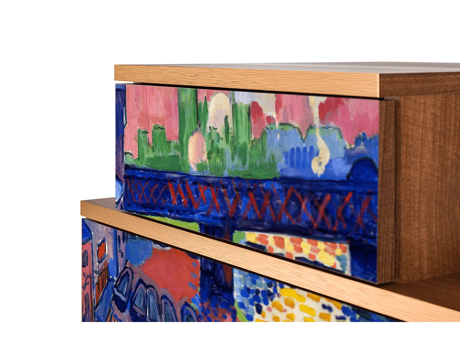 Comodino - 58х58х41 cm - NS1 - Charing Cross Bridge, Noce