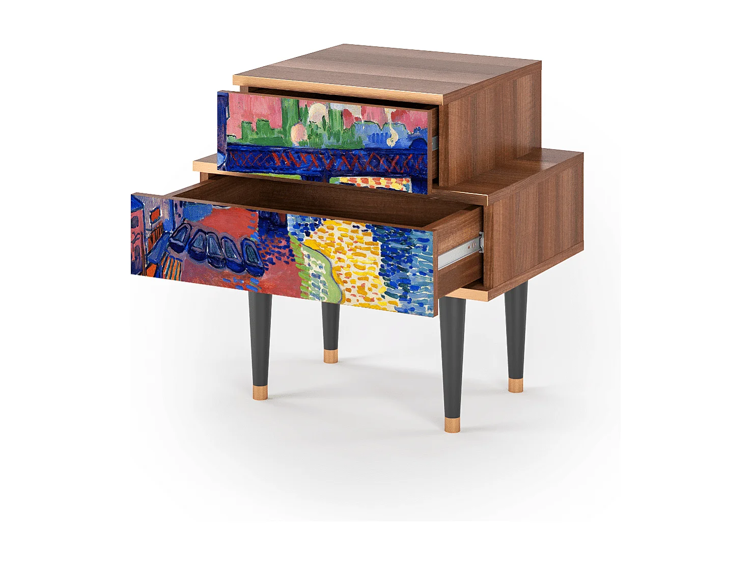 Comodino - 58х58х41 cm - NS1 - Charing Cross Bridge, Noce