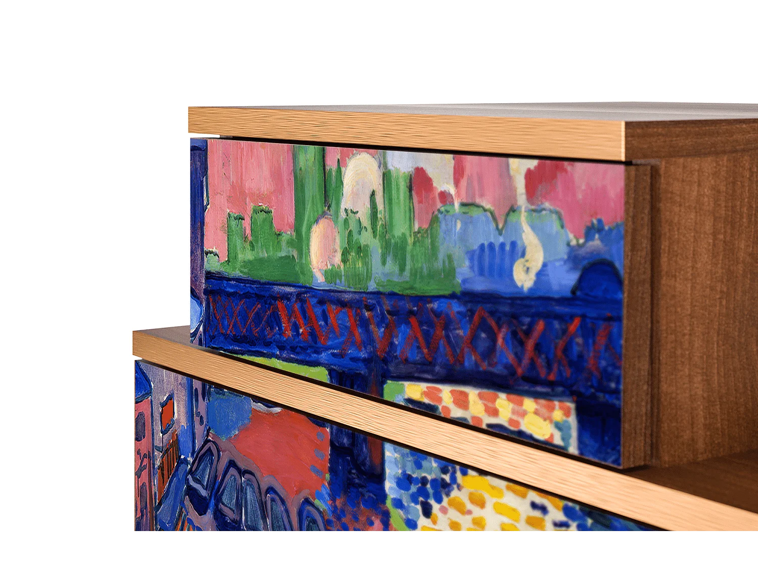 Table de nuit - 58х58х41 cm - NS1 - Charing Cross Bridge, Noyer