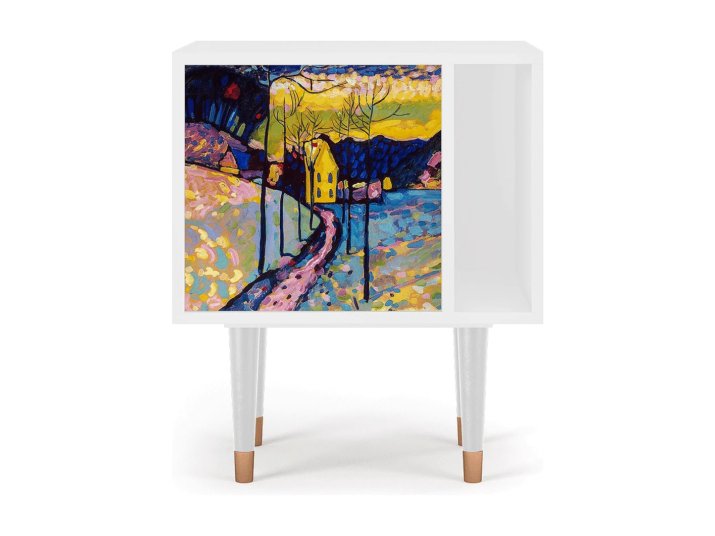 Nachtkastje - 57х69х48 cm - S2 - Winter Landscape, Wit