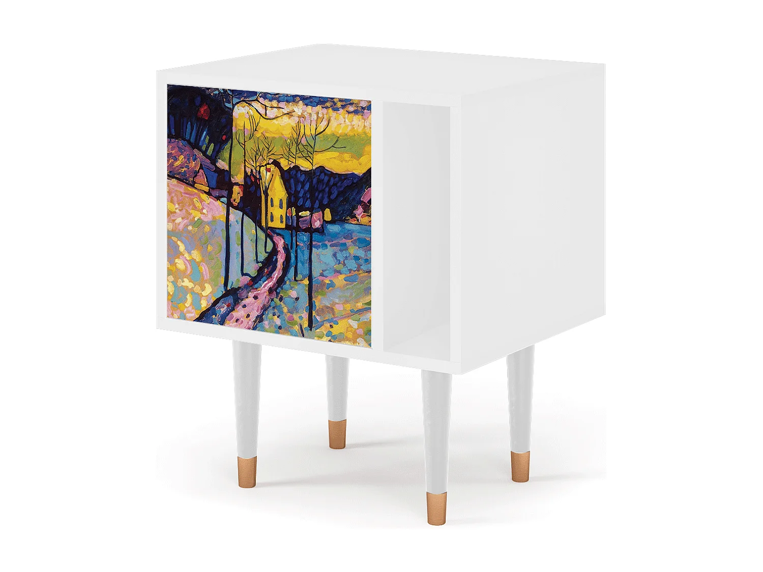 Nachtkastje - 57х69х48 cm - S2 - Winter Landscape, Wit