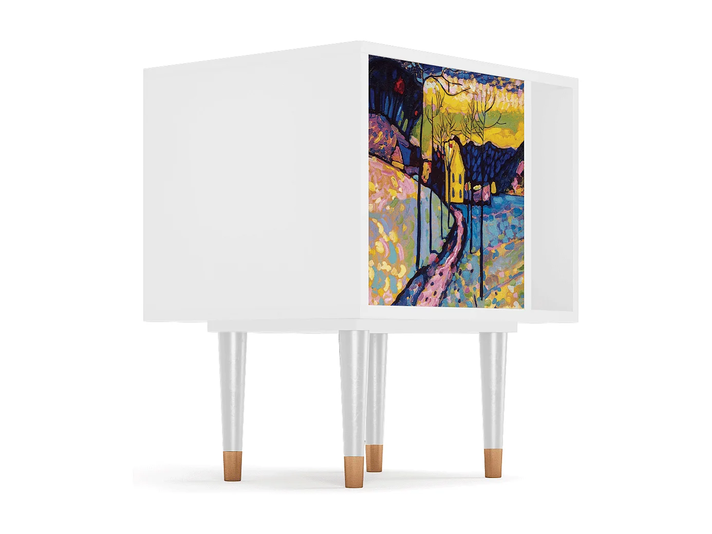 Nachtkastje - 57х69х48 cm - S2 - Winter Landscape, Wit