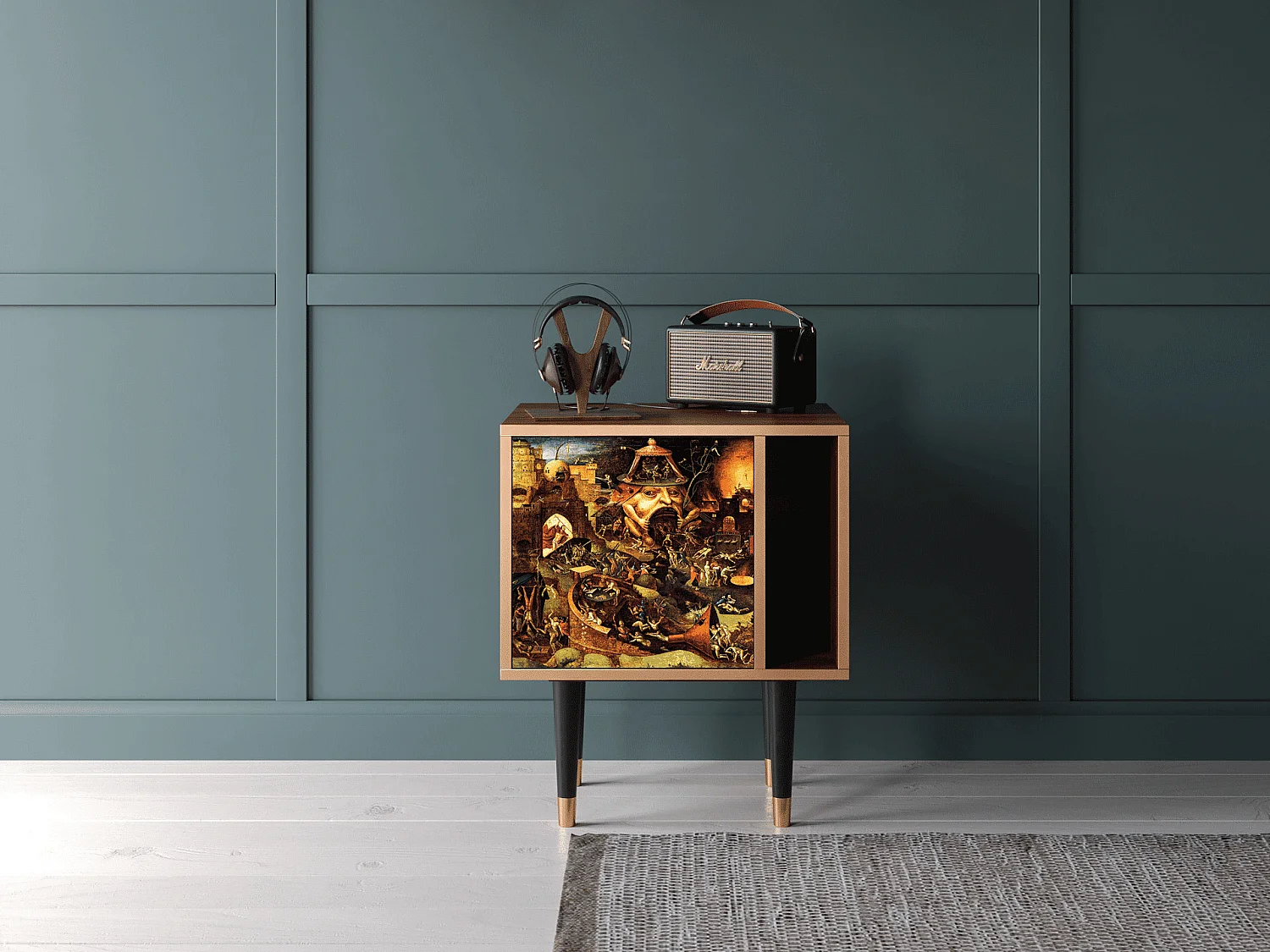 Table de nuit - 57х69х48 cm - S2 - Christ in Limbo, Noyer