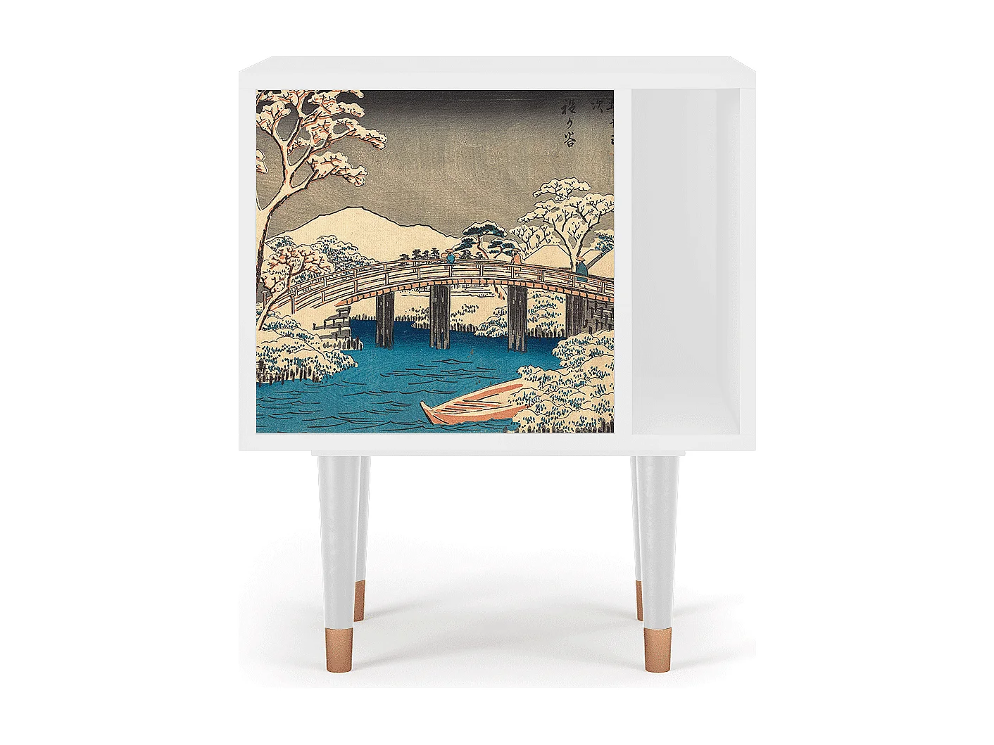 Stolik nocny - 57х69х48 cm - S2 - Katabira River, Biały