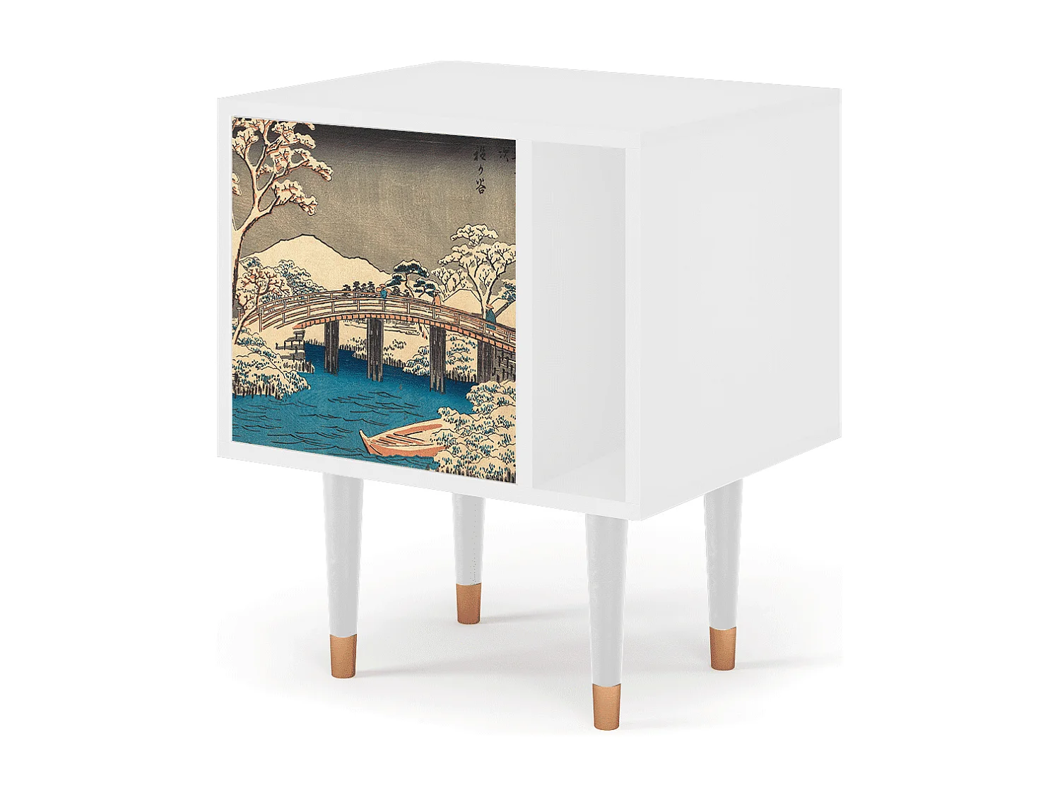 Stolik nocny - 57х69х48 cm - S2 - Katabira River, Biały