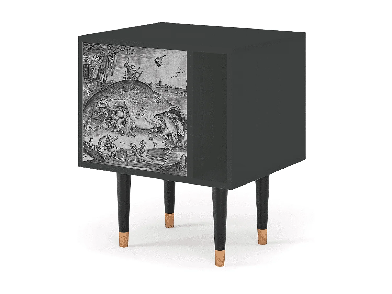 Table de nuit - 57х69х48 cm - S2 - Big Fish Eat Little, Anthracite